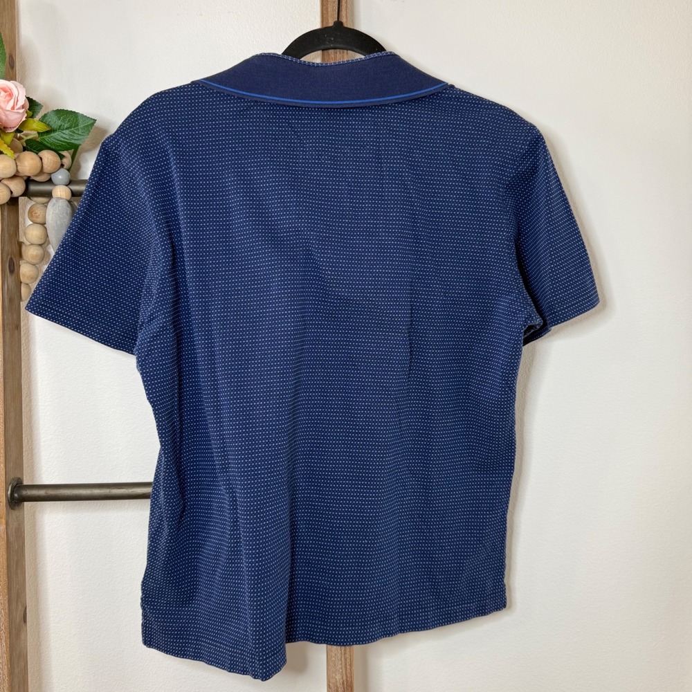 Robert Graham Mens Classic Fit Blue MicroDot Print Short Sleeve Polo Size Medium - Picture 6 of 10